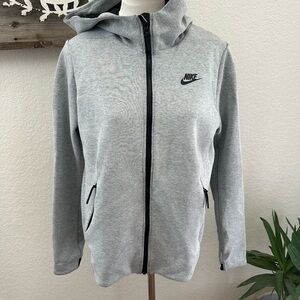 Nike Tech‎ fleece Light Gray Full-Zip Hoodie Jacket Ladies M
